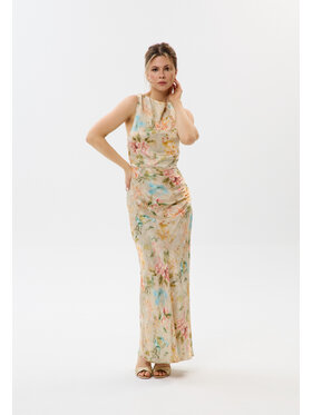 Mirons Mirons Sukienka wieczorowa PRINT Beżowy Feminine Fit