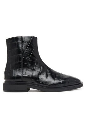 Calvin Klein Calvin Klein Škornji Square Ankle Boot Zip Croc Lth HW0HW03185 Črna