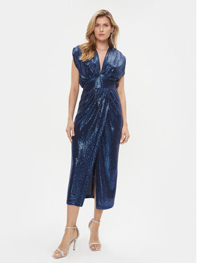 Robe cocktail bleu marine hot sale