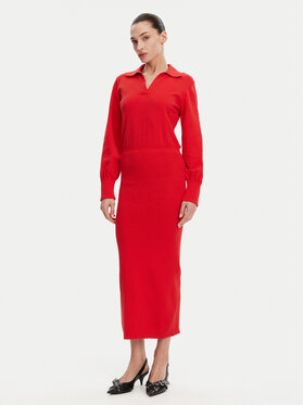French Connection French Connection Strickkleid 71YAU Rot Regular Fit