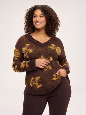 Fiorella Rubino Fiorella Rubino Sweter M549L008836N0V2 Brązowy Over Fit