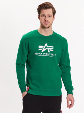 Alpha Industries Alpha Industries T-krekls Basic Sweater Zaļš Regular Fit