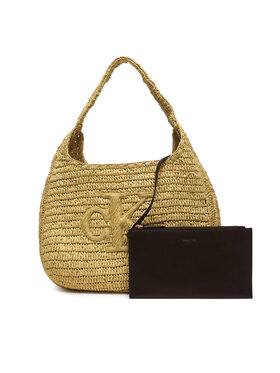Calvin Klein Calvin Klein Torbica Bold Ck Raffia Lg Shoulder Bag LV04F3448G Bež