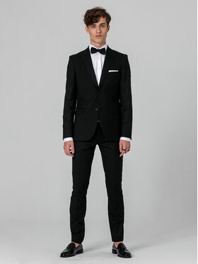 VILLARO VILLARO Spodnie garniturowe SPOMAR316 Czarny Reglan Fit