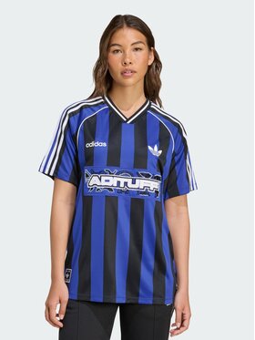 adidas adidas Koszulka techniczna Beads Jersey Niebieski Loose Fit