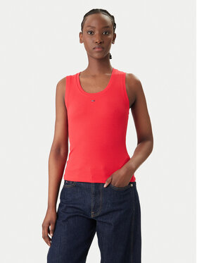 Tommy Jeans Tommy Jeans Felső Essential DW0DW20673 Piros Slim Fit