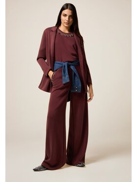 Oltre Oltre Spodnie materiałowe P801J002486N036 Bordowy Baggy Fit