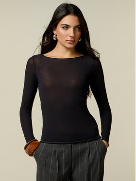 Oltre Oltre T-Shirt G049J204887N033 Czarny Regular Fit
