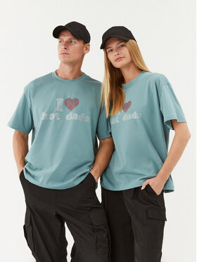 2005 2005 T-särk Hot Dads Tee Türkiissinine Oversize