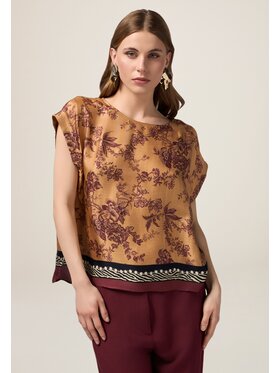 Oltre Oltre Bluzka 2219E100321N0R2 Pomarańczowy Boxy Fit