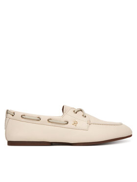 Tommy Hilfiger Tommy Hilfiger Félcipő Th Sleek Leather Boat Shoe FW0FW09148 Ekru