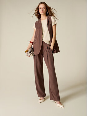 Oltre Oltre Pantaloni di tessuto P027R009547N032 Marrone Regular Fit