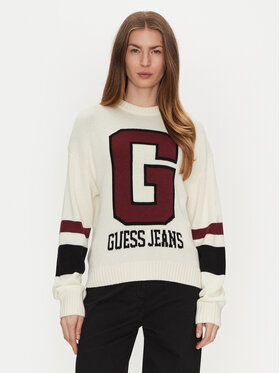 Guess Jeans Guess Jeans Svetr W4BR11 Z3HN2 Bílá Regular Fit