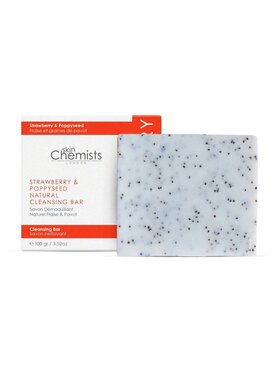 skinChemists skinChemists Kostka myjąca SC Strawberry & Poppy Seed, 100 g Mydło