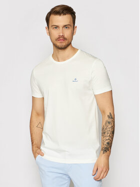 Gant Gant T-Shirt Contrast Logo 2053004 Biały Regular Fit