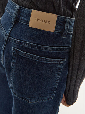 IVY OAK Jeans Hlače Prijanka IO115188 Mornarsko Modra Wide Leg