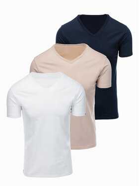 Ombre Ombre Komplet t-shirtów OM-TSBS-0281 Kolorowy Regular Fit