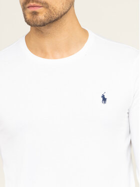 Polo Ralph Lauren Majica Z Dolgimi Rokavi Classics 710671468004 Bela Custom Slim Fit