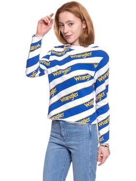 Wrangler Wrangler Bluza B&Y ALL OVER SWT Biały Regular Fit