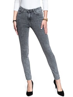 Lee Lee Jeansy SCARLETT HIGH Szary Skinny Fit