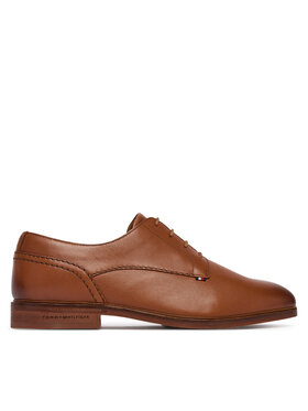 Tommy Hilfiger Tommy Hilfiger Pantofi Hilfiger Leather Dress Shoe FM0FM05777 Maro