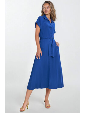 NIFE NIFE Košilové šaty S270 Modrá Modern Relaxed Fit