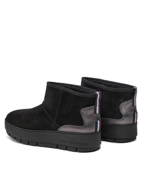 Tommy Hilfiger Čizme Za Snijeg Metallic Suede Snowboot FW0FW07850 Crna