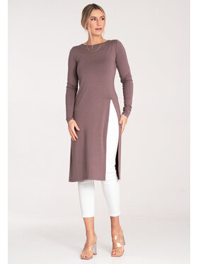 FIGL FIGL Bluzka M1075 Brązowy Regular Fit