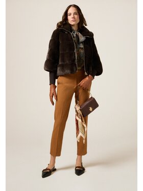 Oltre Oltre Pantaloni di tessuto P011R009067N012 Écru Regular Fit