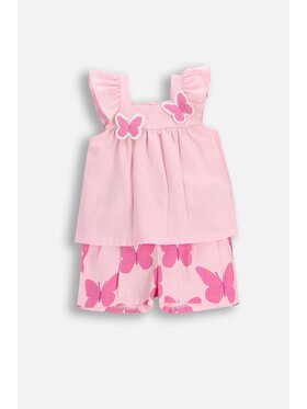 Coccodrillo Coccodrillo Komplet t-shirt i spodenki WC5117301XGK-007 Różowy Regular Fit