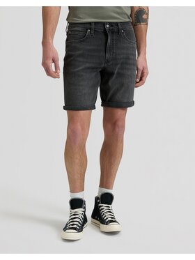 Lee Lee Szorty jeansowe RIDER SHORT Czarny Slim Fit