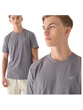 4F 4F T-Shirt 4FWMM00TTSHM2256-25S Szary Regular Fit