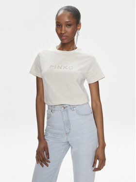 Pinko Pinko T-Shirt Start 101752 A1NW Beżowy Regular Fit