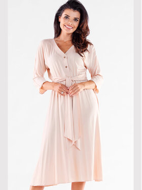 Awama Awama Vestito estivo A522 Beige Basic Fit