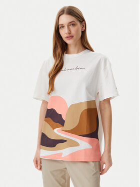 Columbia Columbia Тишърт Rolling Bend™ Graphic 2120031 Бял Oversize