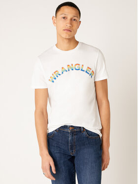 Wrangler Wrangler T-Shirt Rainbow W7F2D3989 Biały Regular Fit