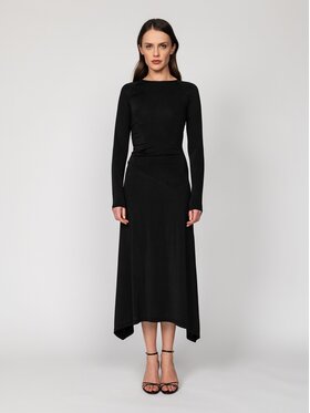 Nudyess Nudyess Sukienka codzienna Hamal Midi Czarny Fitted Fit