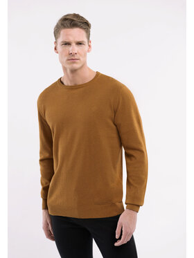 Volcano Volcano Sweter S-RADO Brązowy Regular Fit