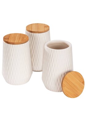 MIAhome MIAhome Komplet pojemników na żywność ceramiczne Diamanti 0,6L Biały