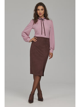 NIFE NIFE Midi sukňa SP89 Hnedá Fitted Fit