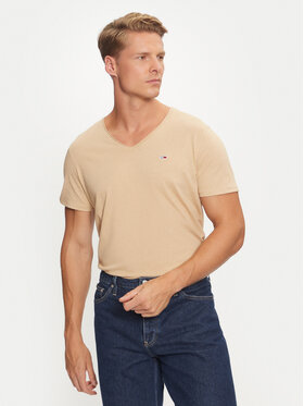 Tommy Jeans Tommy Jeans Tričko Jaspe DM0DM09587 Béžová Slim Fit
