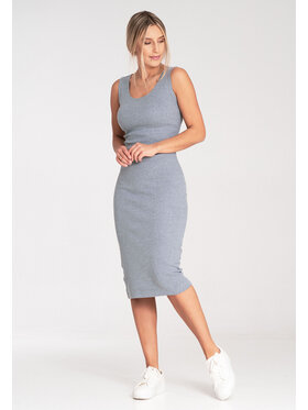 FIGL FIGL Sukienka codzienna M1053 Szary Fitted Fit