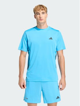adidas adidas Koszulka techniczna TECH ESSENTIALS WORKOUT 3 STRIPES Niebieski jasny Regular Fit