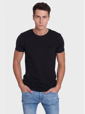 VILLARO VILLARO T-Shirt TSH003 Czarny Slim Fit