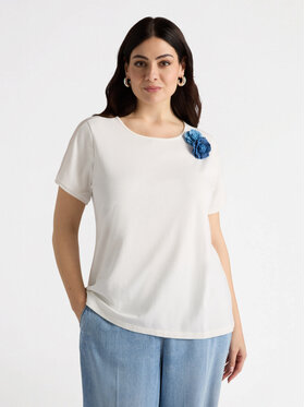 Fiorella Rubino Fiorella Rubino T-Shirt G125L008420N011 Biały Regular Fit