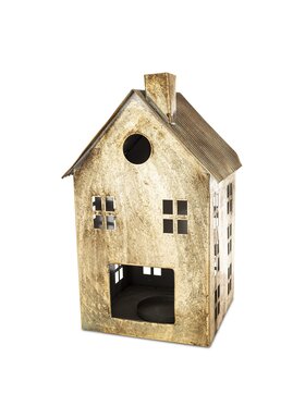 MIAhome MIAhome Lampion metalowy domek 36x21x21 cm KEKERE square Złoty