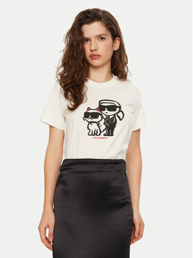 KARL LAGERFELD KARL LAGERFELD Póló A1W17129 Ekru Regular Fit