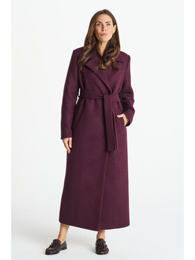 Salme Salme Płaszcz wełniany Verona maxi Fioletowy Regular Fit