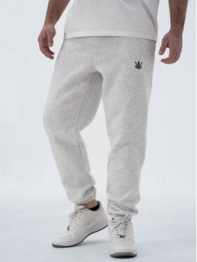 Jigga Wear Jigga Wear Spodnie dresowe Spodnie Dresowe Męskie Jasne Szare / Czarne Jigga Wear Small Crown L Szary Regular Fit