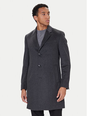 BOSS BOSS Vilnas mētelis Hyde 50549187 Pelēks Slim Fit